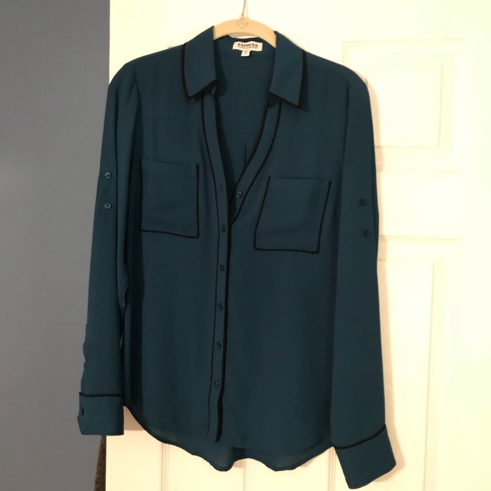 Express button down shirt- dark teal
